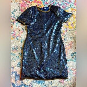 Night Vogue Vintage Silk Sequin Beaded Dress Large
